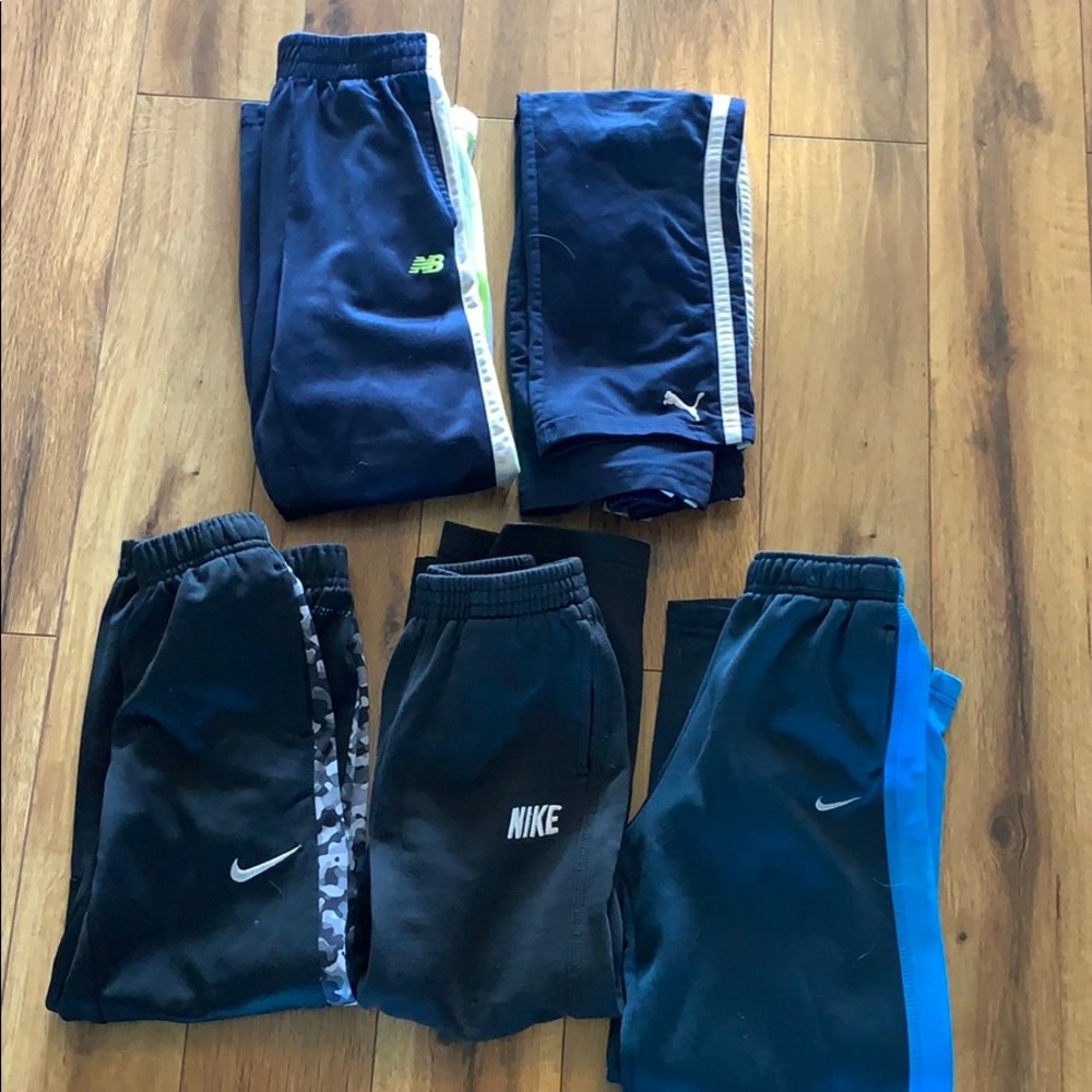 Boys Nike puma and NB 6/7 athletic pants